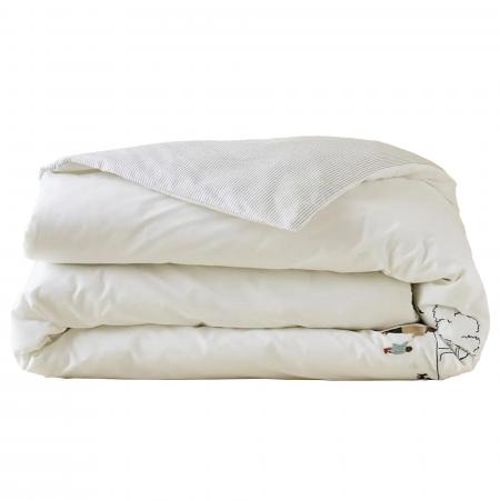 Housse de couette 240x220 cm percale de coton CENTRAL PARK blanc Mascarpone