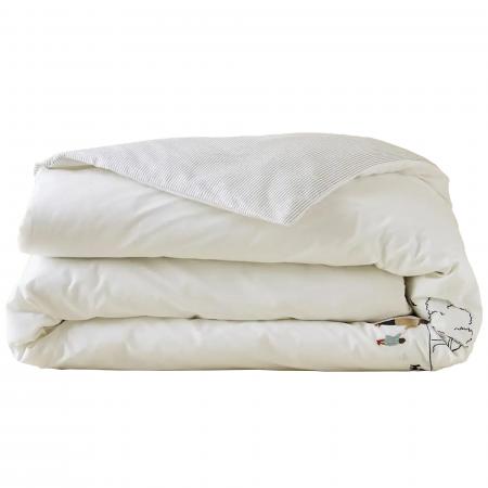 Housse de couette 260x240 cm percale de coton CENTRAL PARK blanc Mascarpone