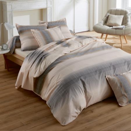 Housse de couette 300x240 cm percale 100% coton ESTEBAN Beige