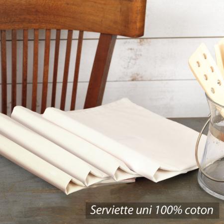 Lot de 4 serviettes de table Cocina Blanc - 45x45 cm