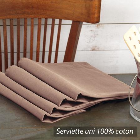 Lot de 4 serviettes de table Châtaigne Cocina - 45x45 cm