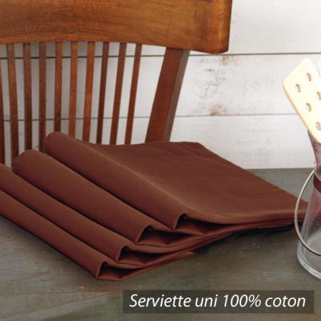 Lot de 4 serviettes de table Chocolat Cocina - 45x45 cm