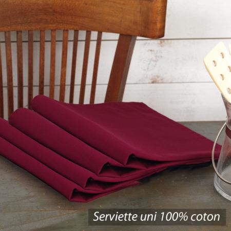 Lot de 4 serviettes de table Lie de Vin Cocina - 45x45 cm