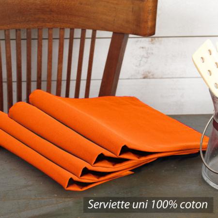 Lot de 4 serviettes de table Orange Cocina - 45x45 cm