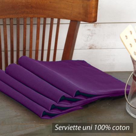 Lot de 4 serviettes de table Violet Cocina - 45x45 cm