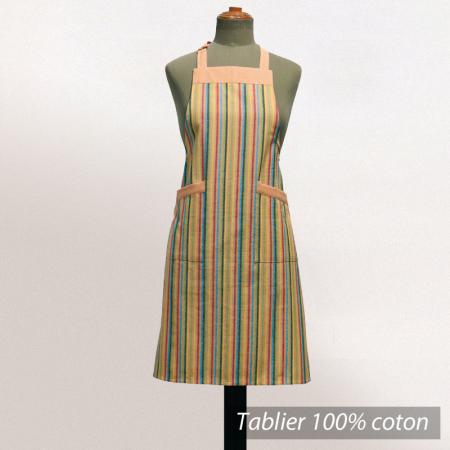 Tablier de cuisine femme Cocina - Rayures multicolores