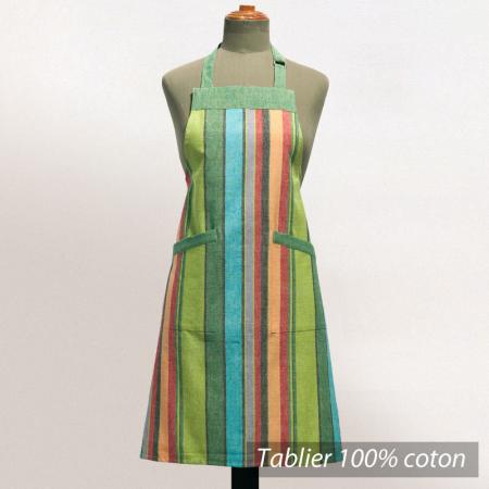 Tablier de cuisine femme Cocina - Bandes multicolores