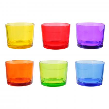 Lot de 6 verres à eau colorés 16cl collection NUANCE multicolore