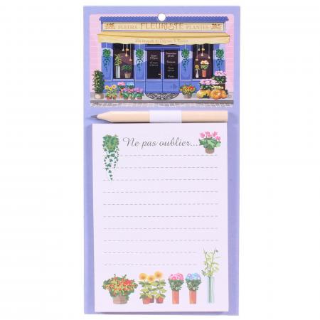 Mémo aimanté pour frigo 10x20 cm modèle fleuriste collection MIAM violet