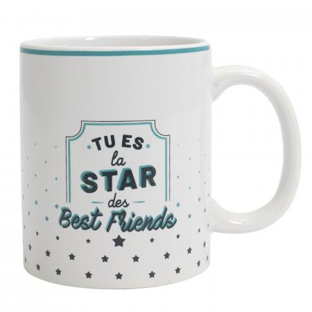 Mug en céramique 33 cl collection MALY modèle best friends blanc