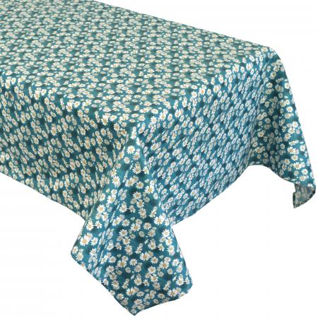 Nappe rectangle enduit 150x250 cm ASTER bleu Pétrole