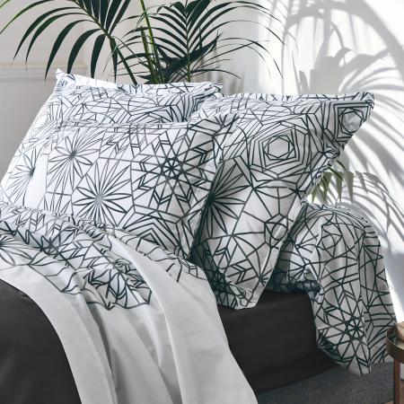 Parure de lit avec mandala en noir gris 140 x 200 cm, housse de couette  bohème, parure de lit indienne en 100 % coton cousue à la main à partir de  tissus mandala. -  France