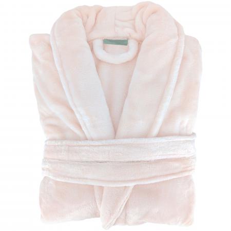 Peignoir col châle adulte DORIS micro fourrure taille XL rose nacre