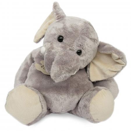 Peluche 38 cm polyester collection TERRE SAUVAGE éléphant gris blanc