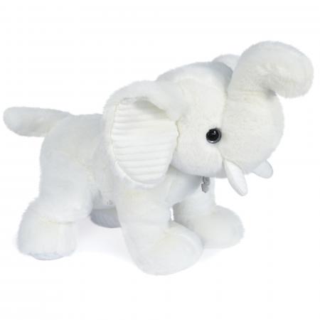 Peluche éléphant 45 cm polyester collection PREPPY CHICS blanc