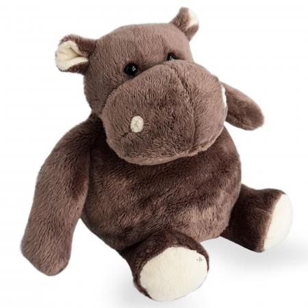 Peluche 23 cm polyester collection TERRE SAUVAGE hippopotame marron blanc