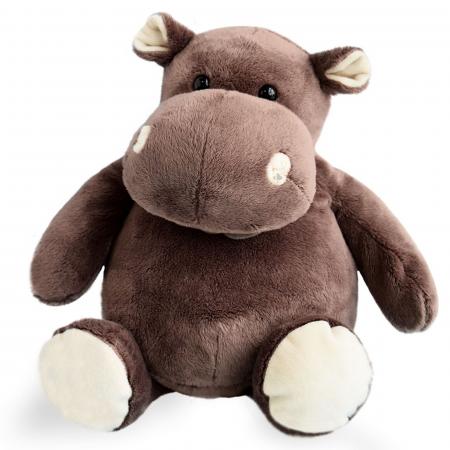 Peluche 38 cm polyester collection TERRE SAUVAGE hippopotame marron blanc