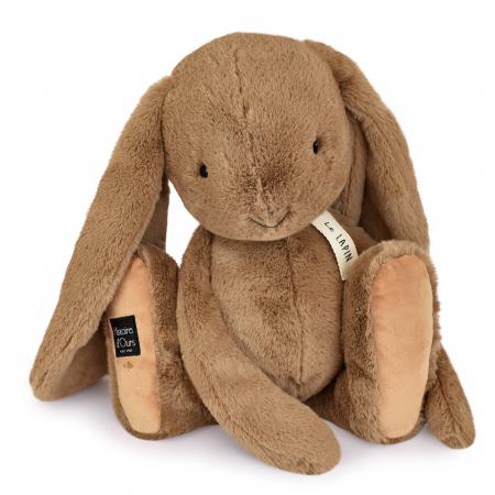 Peluche lapin 50 cm polyester collection LE LAPIN marron noisette