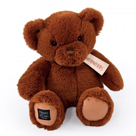 Peluche ours 28 cm polyester collection LE NOUNOURS marron cappuccino