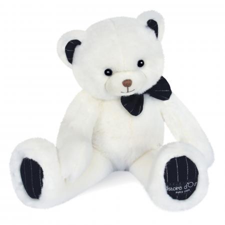 Peluche ours 30 cm polyester collection PREPPY CHICS blanc