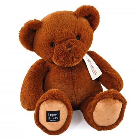 Peluche ours 40 cm polyester collection LE NOUNOURS marron cappuccino