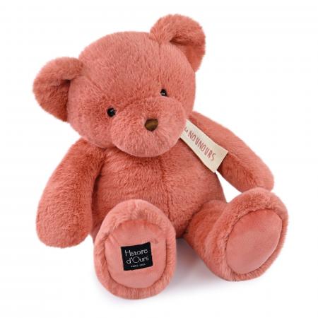 Peluche ours 40 cm polyester collection LE NOUNOURS rose praline