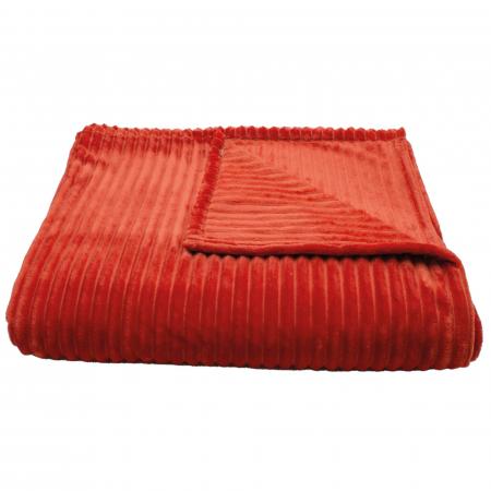 Plaid 100% polyester 150x200 cm microvelours DOLCE rouge terracotta