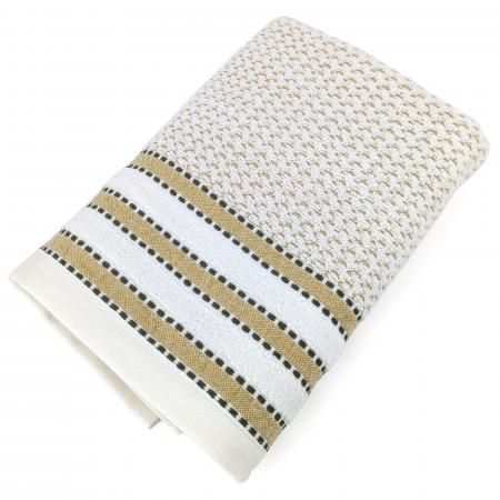 Serviette de toilette 100% coton 50x100cm SANTORINI liteau jaune