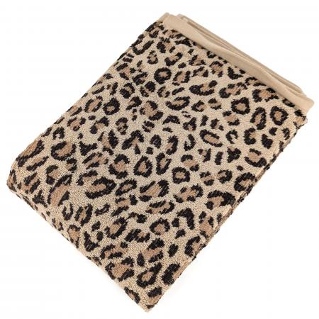 Serviette de toilette 50x100 cm pur coton collection LEOPARD  beige