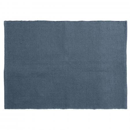 Tapis rectangulaire 170x240 cm pur coton MOOREA bleu ardoise
