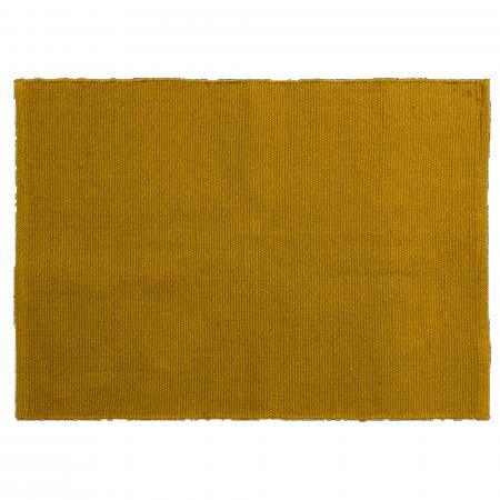 Tapis rectangulaire 170x240 cm pur coton MOOREA jaune gold