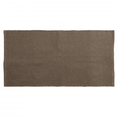 Tapis rectangulaire 70x140 cm pur coton MOOREA marron tabac