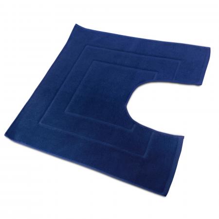 Tapis de bain contour wc 60x60cm uni coton Flair bleu marine
