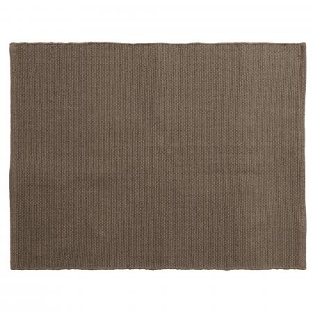 Tapis rectangulaire 130x170 cm pur coton MOOREA marron tabac