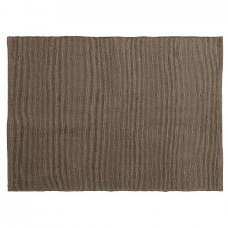 Tapis rectangulaire 170x240 cm pur coton MOOREA marron tabac