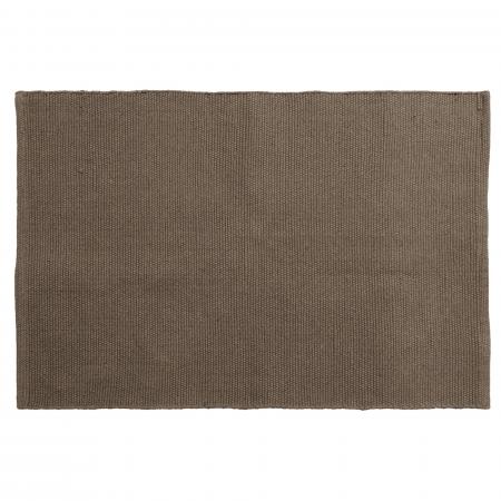 Tapis rectangulaire 60x90 cm pur coton MOOREA marron tabac