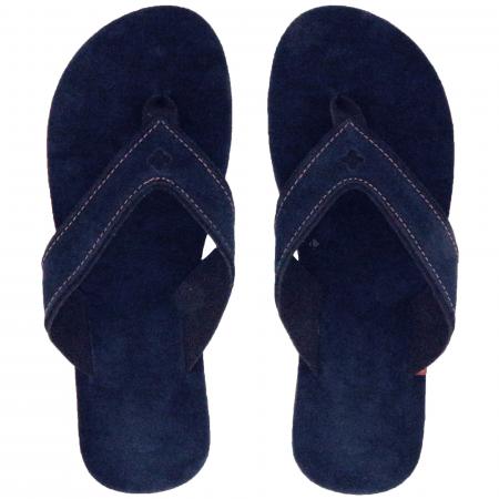 Tong bride large en cuir de la collection SPERONE taille 40/41 bleu Marine