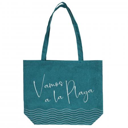 Tote Bag collection IBIZA 40x50 cm "Vamos a la playa" motif bord de mer bleu