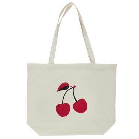 Tote Bag polyester et coton collection IBIZA 40x50 cm motif cerise beige