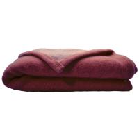 Couverture 100% laine 240x260 cm VOLNAY violet aubergine