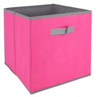 Cube de rangement cartonnée 27L rose