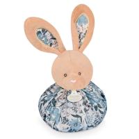 Doudou boule 25 cm polyester collection LES PETITS FUTÉS lapin bleu