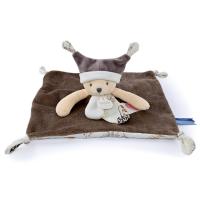 Doudou histoire 25 cm polyester collection LES PETITS FUTÉS ours marron