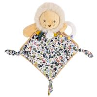 Doudou hochet 22 cm polyester collection BOH'AIME lion jaune multicolore