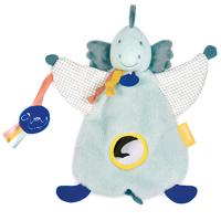 Doudou marionnette d'éveil 25 cm polyester collection DINOSAURE filou bleu