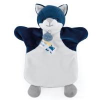 Doudou marionnette 25 cm polyester collection LES MARIONNETTES loup blanc