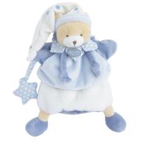 Doudou marionnette 28 cm polyester collection PETIT CHOU ours bleu