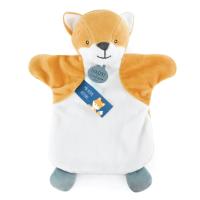 Doudou marionnette 25 cm polyester collection LES MARIONNETTES renard blanc