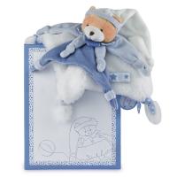 Doudou 27 cm en 100% polyester collection PETIT CHOU ours bleu