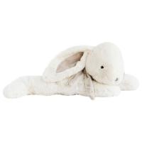 Doudou peluche lapin géant 75 cm polyester collection LAPIN BONBON blanc/beige taupe